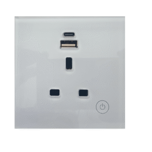 MCMP 0371 UK Type Single Smart In Wall Socket with USB A C WHITE e1757001652416