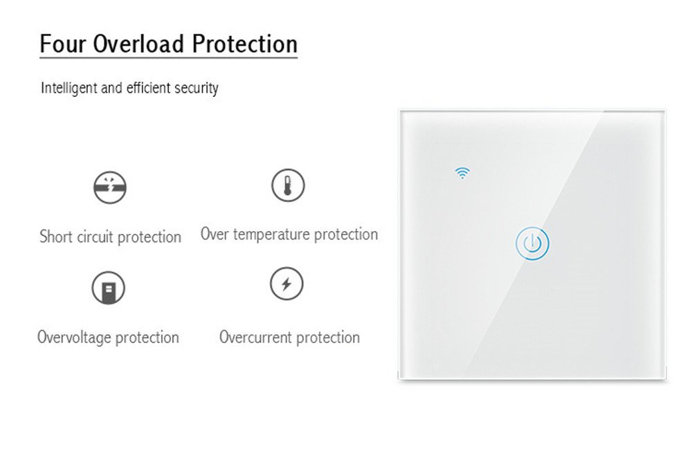 Smart Switch 1 Gang – B Series-Touch-White - Image 9
