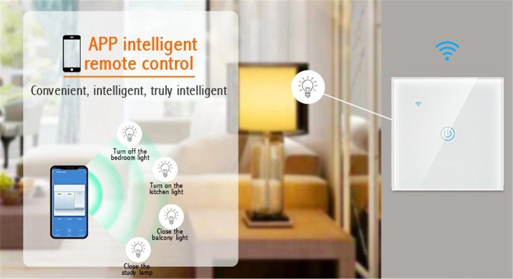 Smart Switch 1 Gang – B Series-Touch-White - Image 5