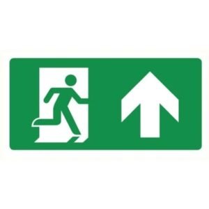 Upward Exit Pictogram for Emergency Exit Sign