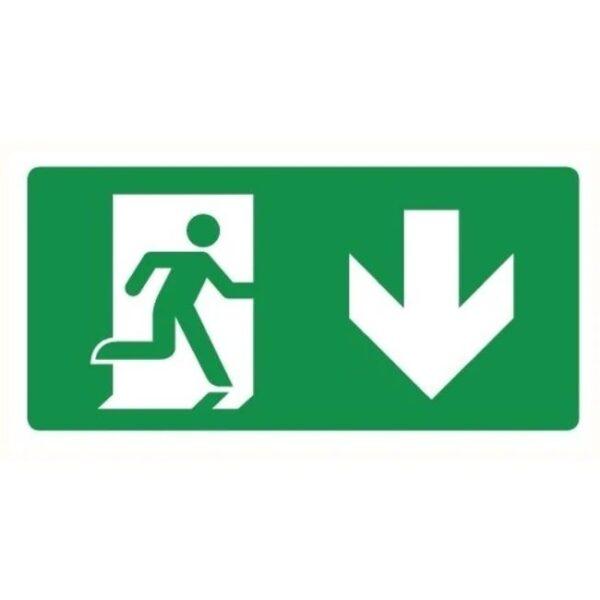 Downward Exit Pictogram for Emergency Exit Sign