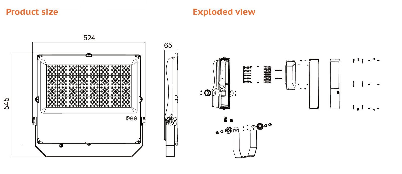 400W IP66 Industrial LED Floodlight - Image 5