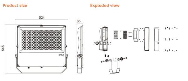 400 Watt IP-66 Industrial Floodlight - Image 2