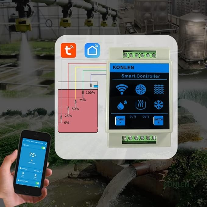 MCMP 0401 Tuya WiFi Smart water level sensor detector and pump controller 2