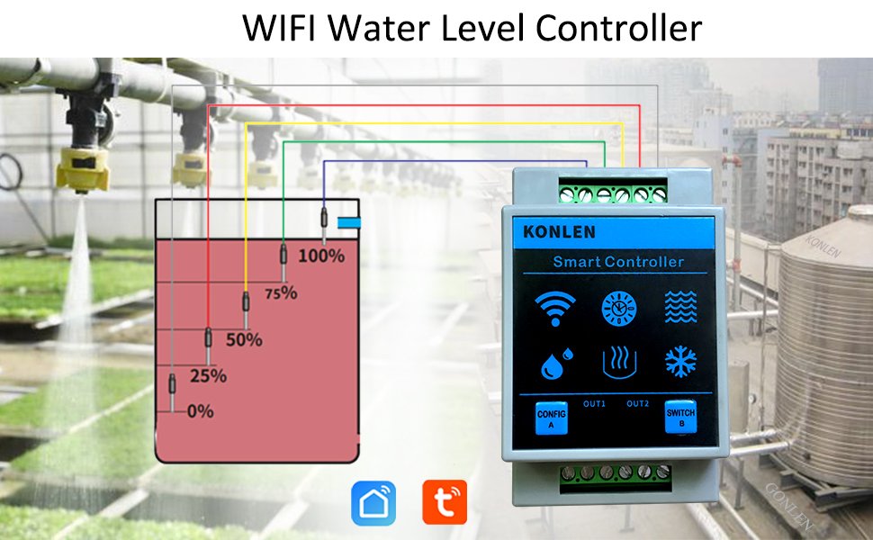 MCMP 0401 Tuya WiFi Smart water level sensor detector and pump controller 8