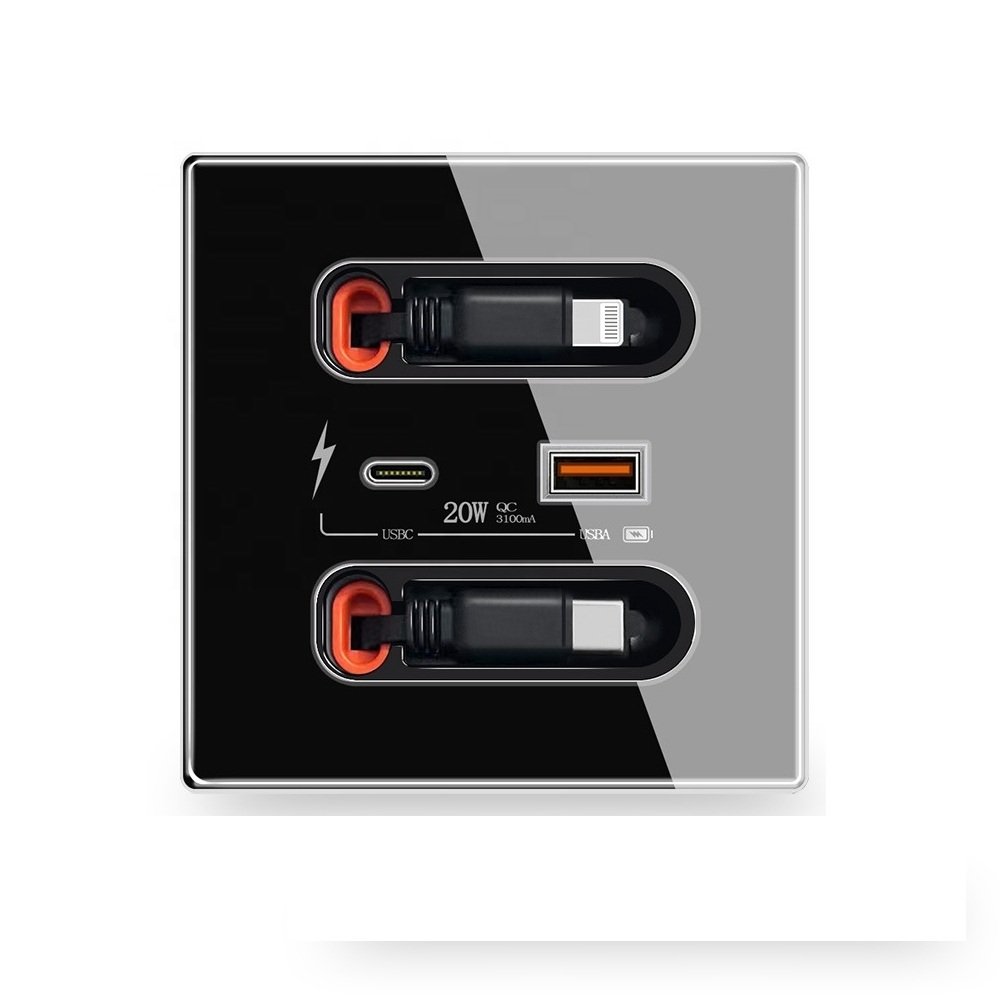 In Wall USB A,C, Lighting Quick Charger B