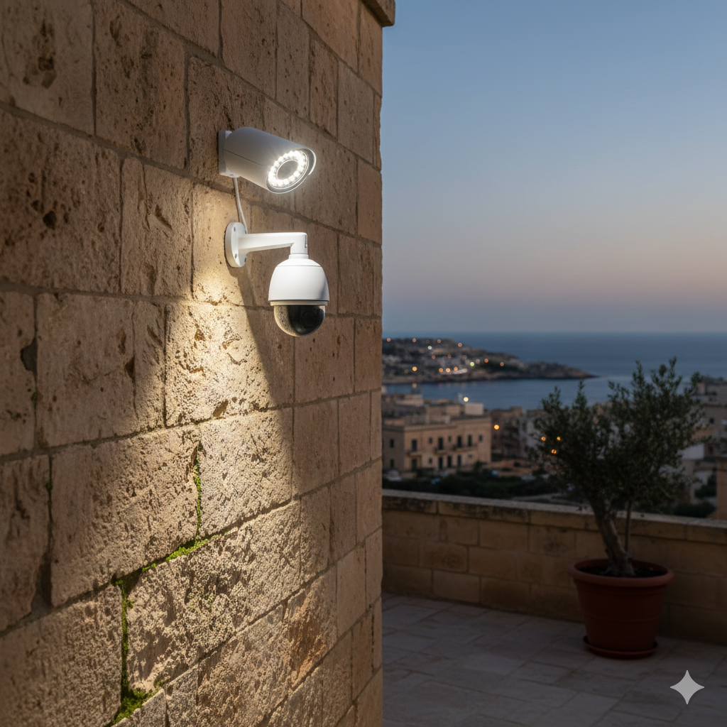 Maltese Farmhouse with PTZ and Fixed Camera Installed