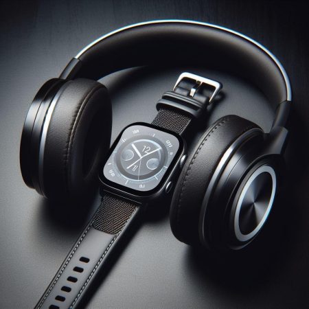 A Smartwatch and Active noise cancelling headphones available for sale in malta